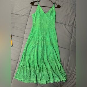 Lulu's Teal Green Lace midi Dress